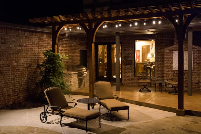 Add patio string lighting to your patio for your outdoor events this summer.