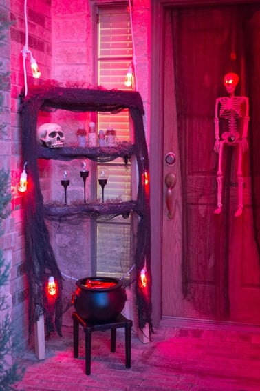 Make a spooky entrance to your house on Halloween with Enbrighten Color Changing Cafe Lights.