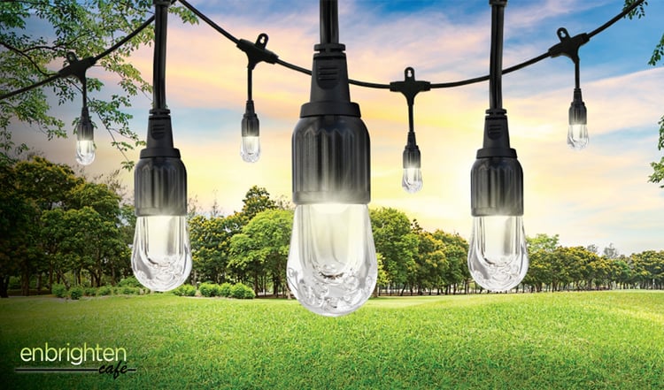 Enbrighten Cafe String Lights. LED Lights for Indoors and Out.