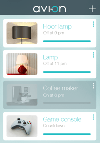 using the avi-on labs app you can control lights and devices