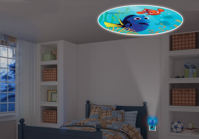 Projectables Help Kids Fall Asleep Easier with Finding Dory Swimming by Their Side At Bedtime. 
