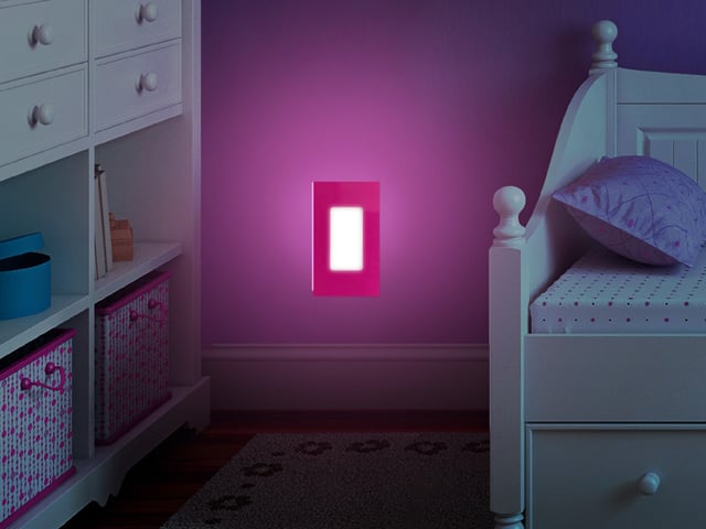 Illuminating Coverlite Night Light with pink exterior