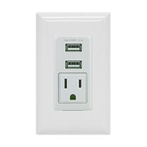 GE 2 USB | 1 AC In-Wall Charging Receptacle