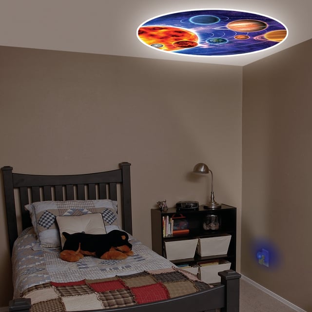 Projectable Night Light casts solar system image on the ceiling 