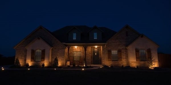 White Light Enbrighten Landscape Lighting adds a classic look to the front of your home.