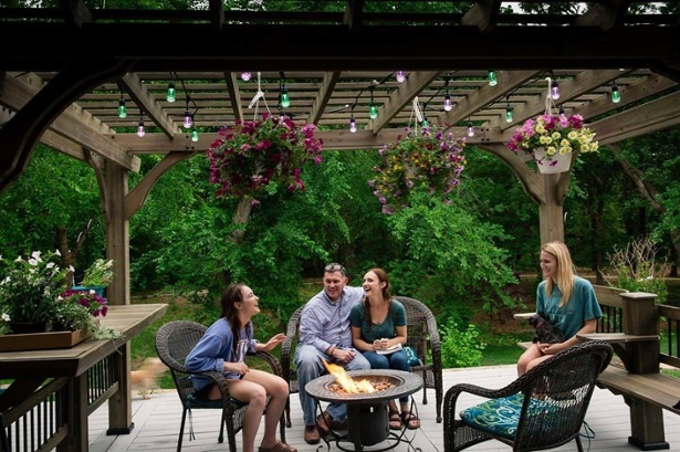 How To Create Perfect Outdoor Living Spaces With Lighting Enbrighten Café Lights